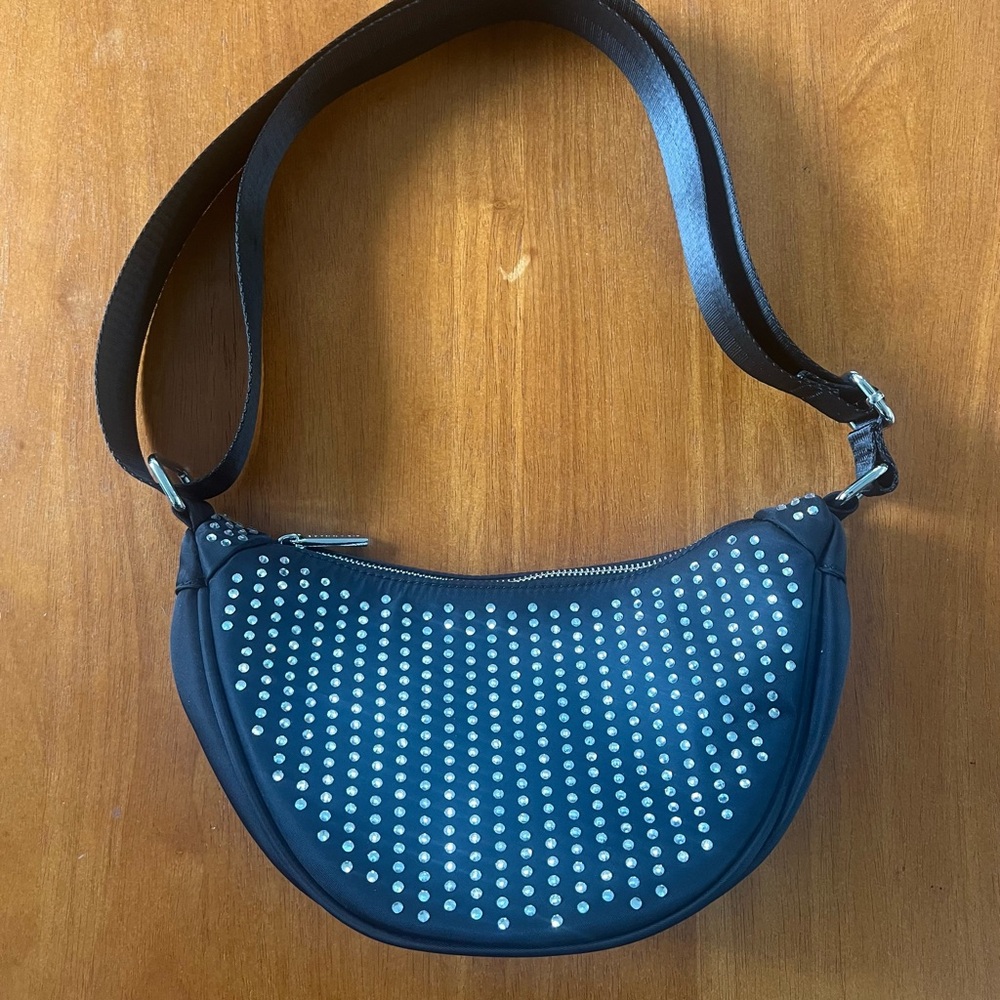 Skinnydip Black Shoulder Bag with Silver Accents